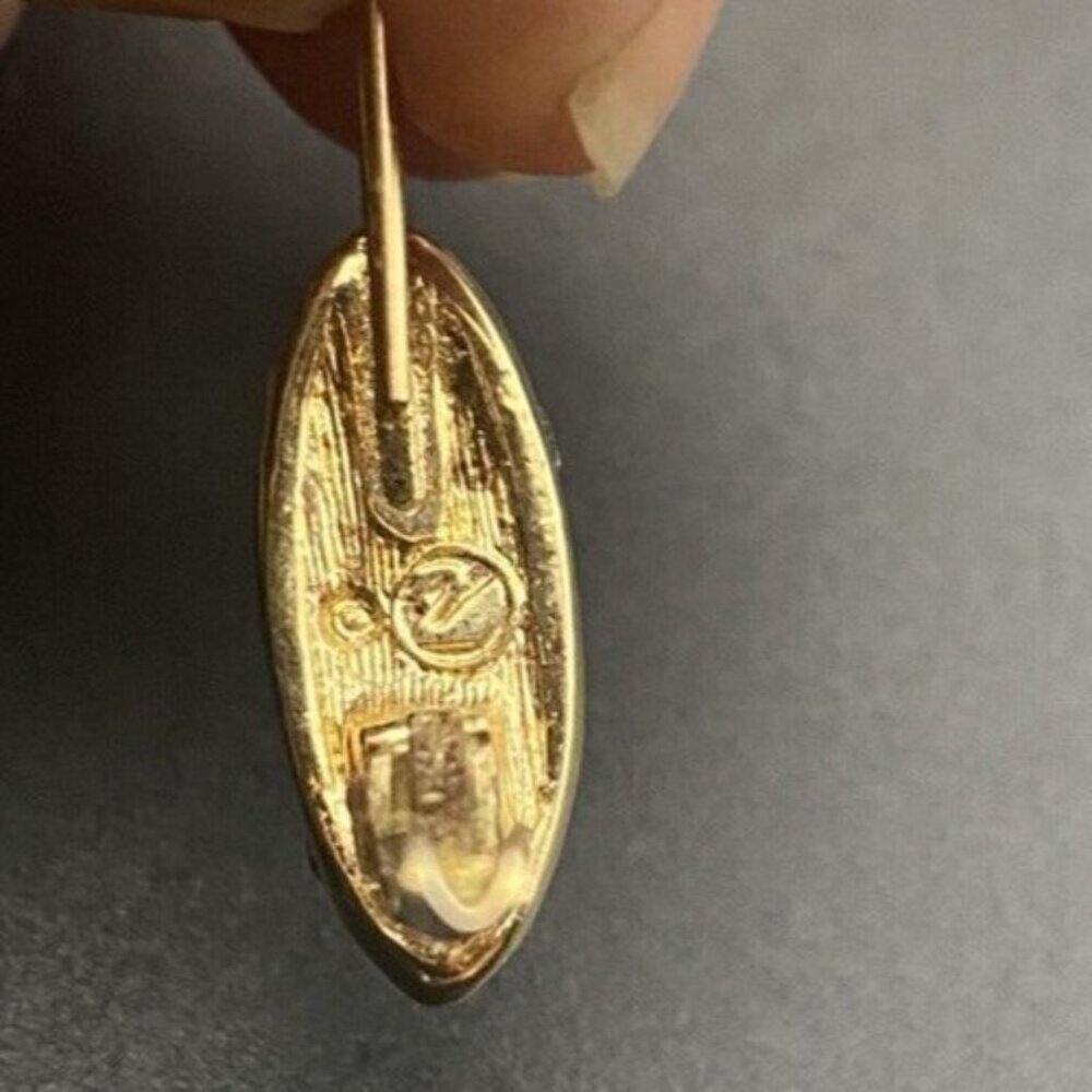 Vintage Swarovski for Avon Earrings Black Crystal Pave Gold Plated Drop Pierced - Picture 9 of 10